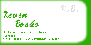 kevin bosko business card